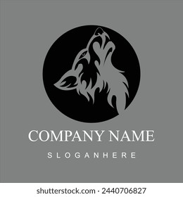 Wolf mascot modern logo design vector template