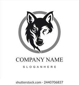 Wolf mascot modern logo design vector template