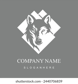 Wolf mascot modern logo design vector template