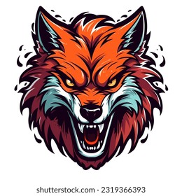 Wolf mascot sport logo design. Wolf animal mascot head vector illustration logo. Wolf head emblem design for eSports team. Character for sport and gaming logo concept. White background.