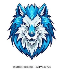 Wolf mascot sport logo design. Wolf animal mascot head vector illustration logo. Wolf head emblem design for eSports team. Character for sport and gaming logo concept. Black background.
