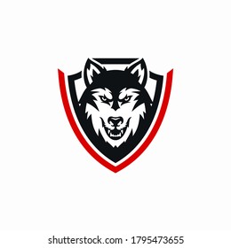 Diseño del logotipo del vector de mascota Wolf