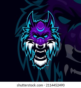 logo de lobo masscot esportpremium vector
