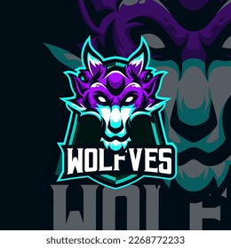 Wolf masscot logo illustration premium vector