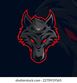 Wolf masscot logo illustration premium vector