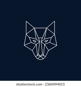 Diseño de logotipo geométrico mínimo de Wolf