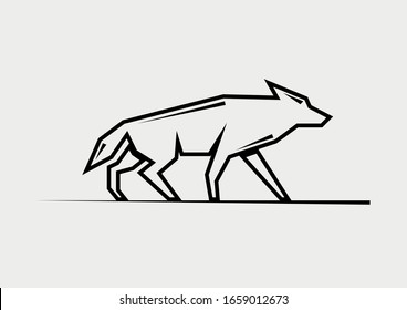Wolf Minimal Logo Design Walking Animal Stock Vector (Royalty Free)  1659012673 | Shutterstock
