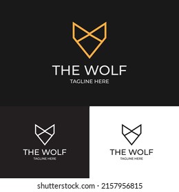 Wolf Minimalist Logo Editable Template