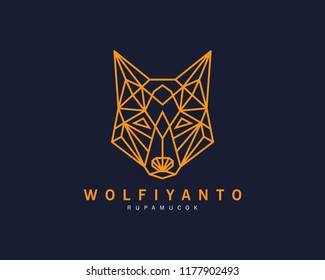 wolf minimalist logo | template logo | vector logo 