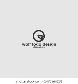 wolf modern logo design vector