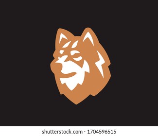 Wolf modern logo. Dog emblem design editable for your business. Animal vector illustration.