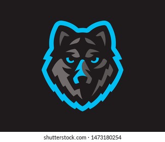 Wolf modern logo. Wolf emblem design template for a sport and eSport team.