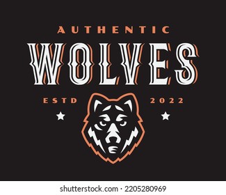 Logotipo moderno Wolf, diseño emblemático editable para su negocio. Ilustración vectorial de perro.