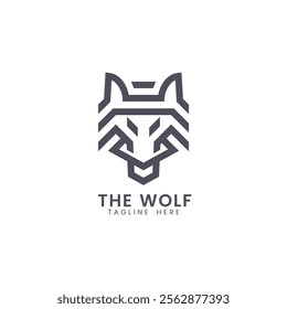 The Wolf monogram  simple minimalist logo