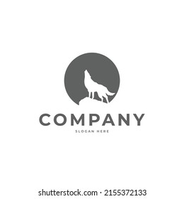 Wolf Moon Creative Logo Design Template Stock Vector (Royalty Free ...