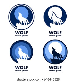 Wolf with moon emblems