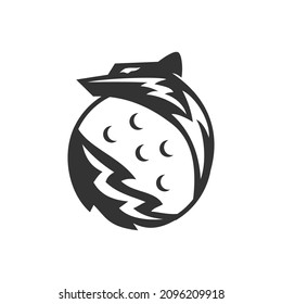 luna de lobo redonda Icono Ilustración Marca aislada