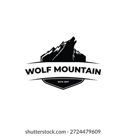ideia criativa do design do logotipo do wolf mountain