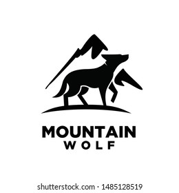 wolf mountain logo icon design