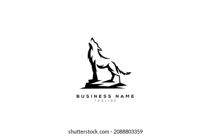 wolf mountain logo icon design