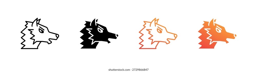 Wolf Multiple Style Icon Set