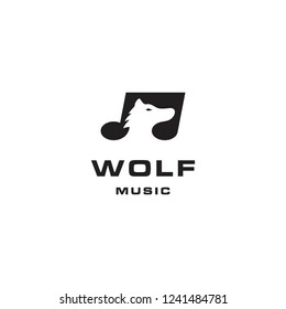 wolf music logo icon template