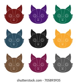 Wolf muzzle icon in black style isolated on white background. Animal muzzle symbol vector illustration.