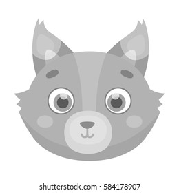 Wolf muzzle icon in monochrome style isolated on white background. Animal muzzle symbol stock vector illustration.