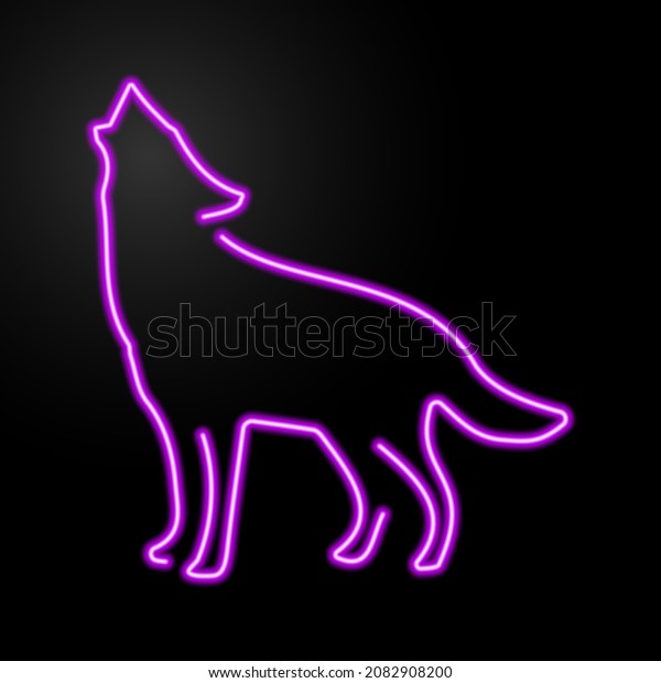 Wolf Neon Sign Modern Glowing Banner Stock Vector (Royalty Free ...