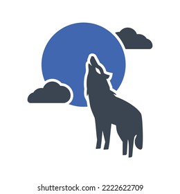 Wolf night icon, Vector graphics