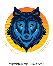 Plantilla de diseño de logotipo nocturno de Wolf ,Diseño de logotipo de Wolves ,Ilustración vectorial