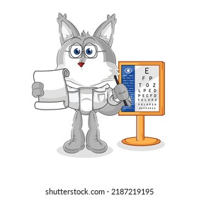 the wolf oculist cartoon. cartoon mascot vector