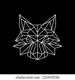 Wolf Origami Line Art Logo Template