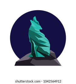 wolf origami vector illustration