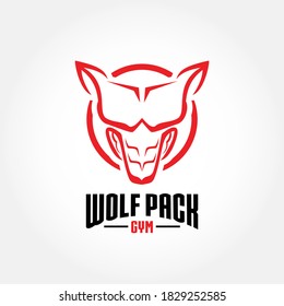 Wolf Pack Gym symbol concept
a combination of six pack abs and wolf head