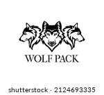 wolf pack logo design vector