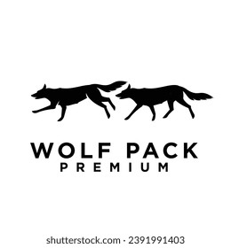 wolf pack logo icon design illustration template