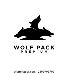 wolf pack logo icon design illustration template