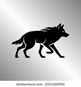 wolf pack logo icon design illustration, wolf silhouette logo