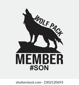 Wolf Pack Member Matching Dad and Son Shirt Father Day Gift svg