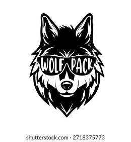 Un paquete de lobo en la ilustración