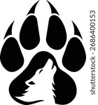 Wolf Paw |  Paw Print Design | Texture and Wild Animal Silhouette Cut Files | Wolf Vector Pack