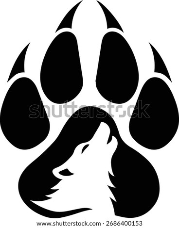 Wolf Paw |  Paw Print Design | Texture and Wild Animal Silhouette Cut Files | Wolf Vector Pack