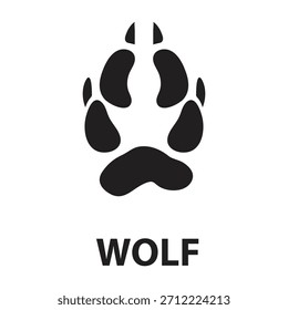 Vetor de impressão de pata de lobo,Vetor de silhueta de pegada de lobo,Arte de vetor de impressão de pata de lobo de vida selvagem.