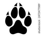 Wolf Paw Silhouette. Vector image