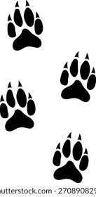 Ilustração de patas de lobo. Patas vetoriais. 