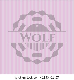 Wolf pink emblem. Retro