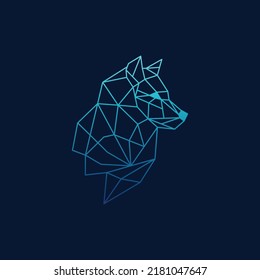 Wolf Polygon Line Logo Design