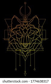 A Wolf polygonal line art. Can be used for basic design or an ornament to make your design more beautiful.