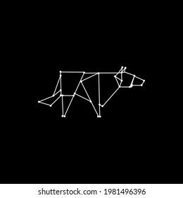 Wolf Polygonal Lines Illustration for Logo or Design Element. Vector Illustration